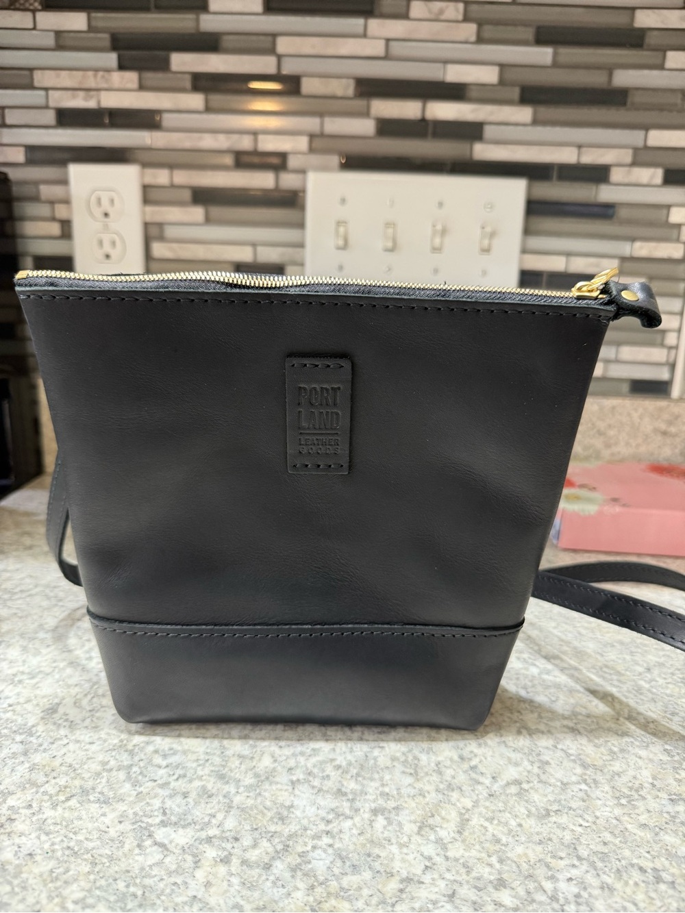Portland Leather festival Black Leather Crossbody
